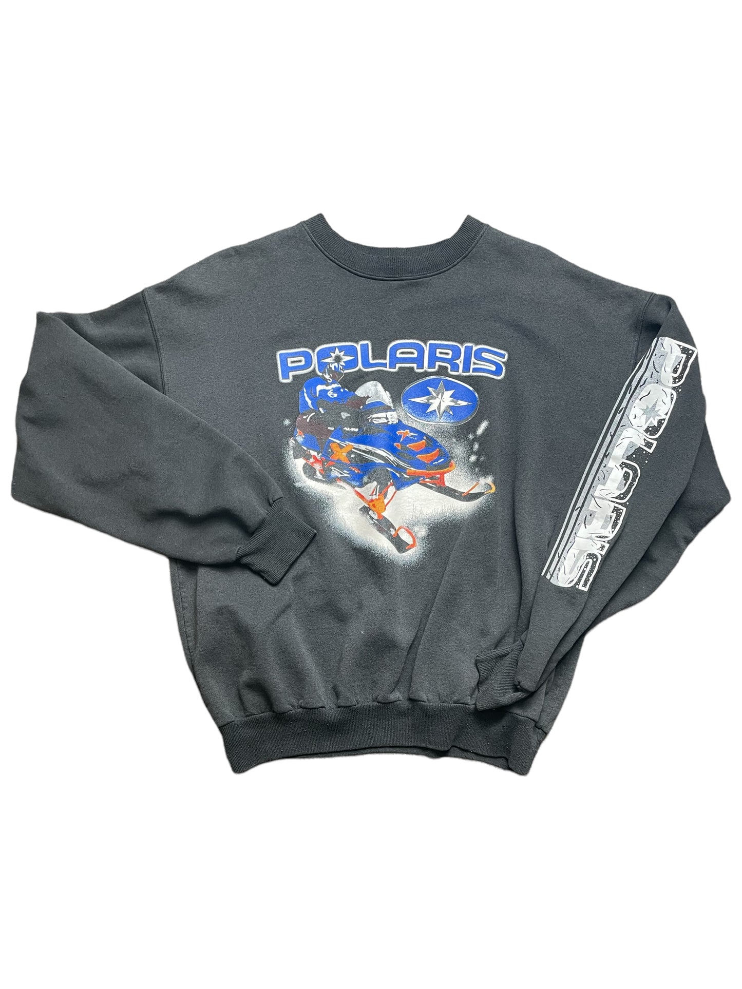 Vintage 80s Moto Ducharme Polaris Snowmobile Sweatshirt Large