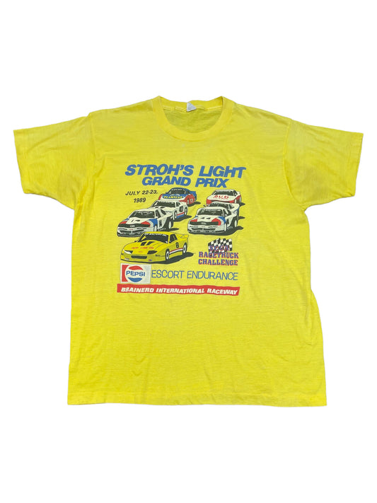 Vintage 1989 Stroh’s Light Gran Prix Car T shirt XXLarge