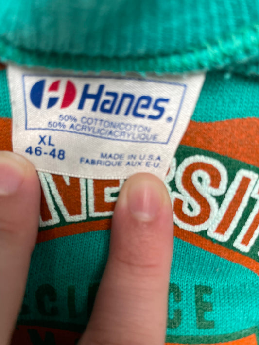 Vintage 90s University of Miami Florida Sweatshirt XLarge