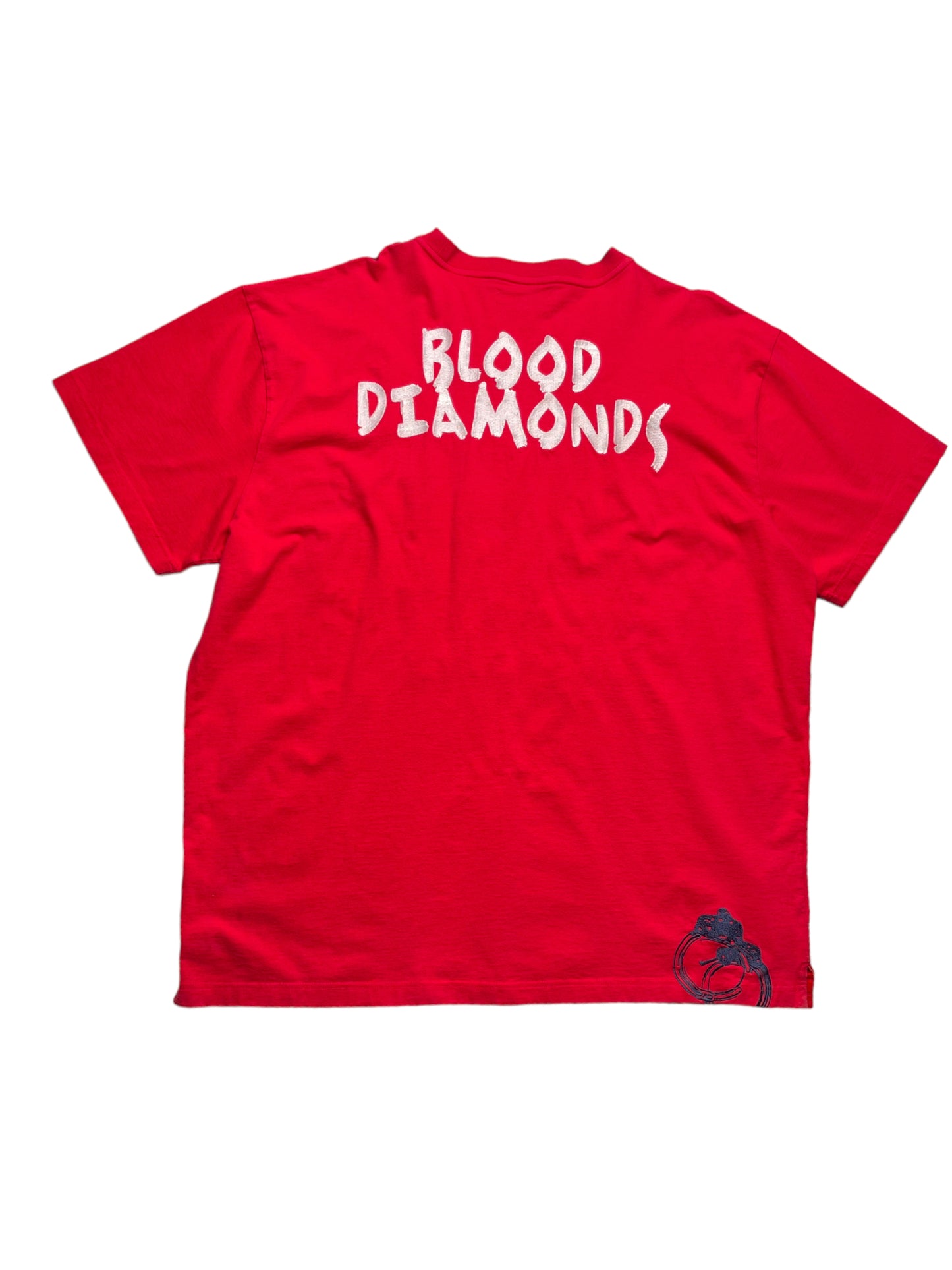 Vintage Y2K Akon Blood Diamond Embroidered Red Tshirt XXL