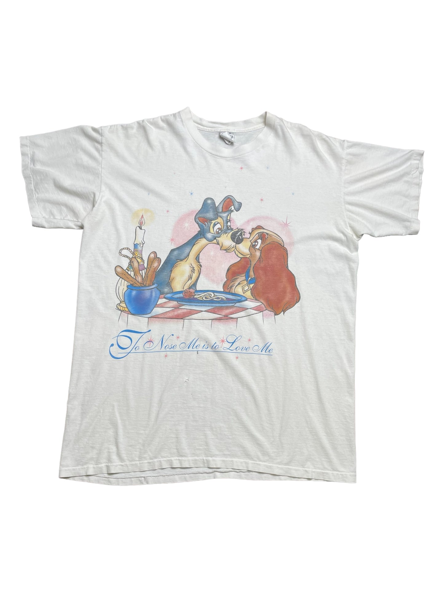 Vintage 80s Lady And The Tramp Disney Store T Shirt O/S