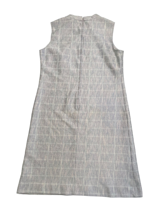 Vintage 60s Brief Notes “Your Nicer Half” Grey/Blue Sleeveless Mod Mini Dress