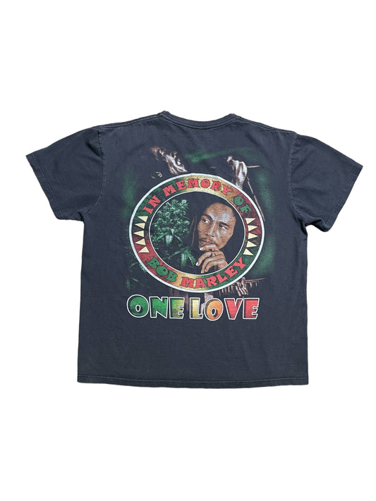 Vintage Y2K In Memory Of Bob Marley One Love T Shirt Large