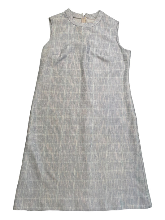 Vintage 60s Brief Notes “Your Nicer Half” Grey/Blue Sleeveless Mod Mini Dress