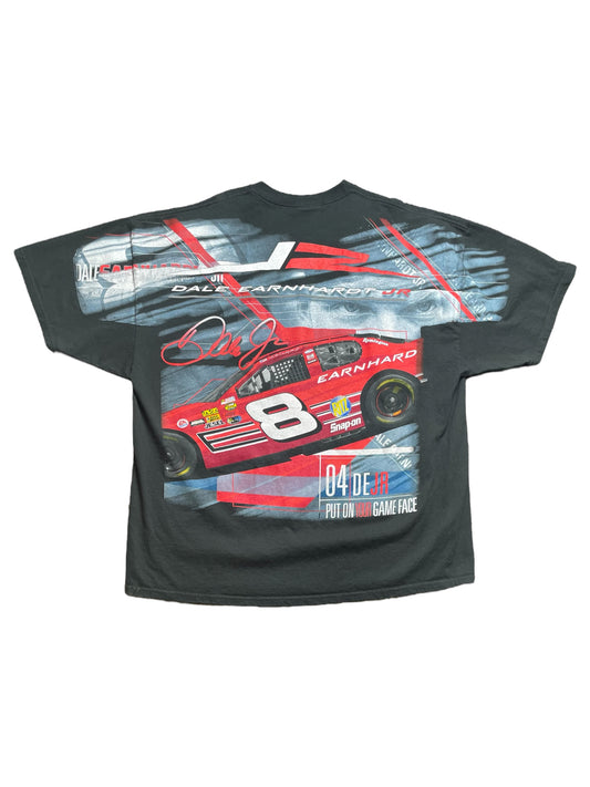 Vintage 90s All Over Print Dale Earnhardt Jr. #8 NASCAR T Shirt XXLarge