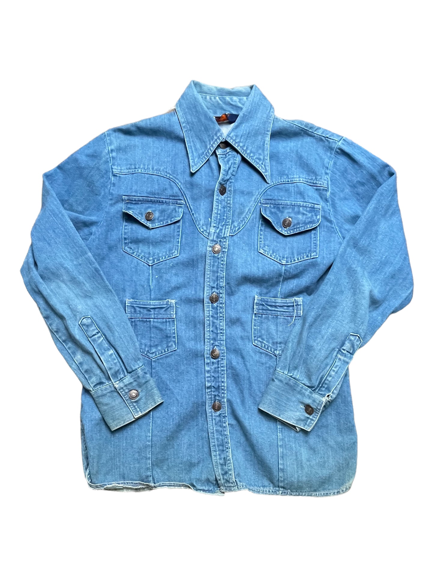 Vintage 60s Denim Blues by Sigallo Multiple Pockets Denim Jacket Medium