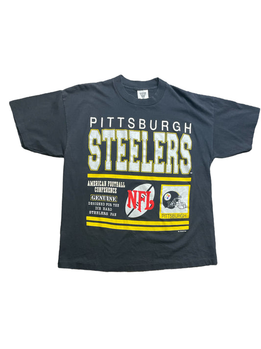 Vintage 1991 Pittsburg Steelers American Football Conference NFL T Shirt XLarge