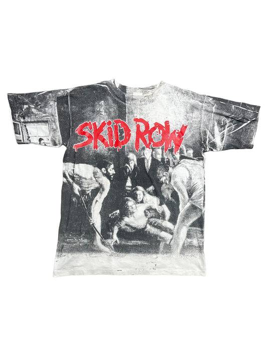 Vintage 90s Skid Row “Slave To The Grind” All Over Print Band T Shirt XLarge