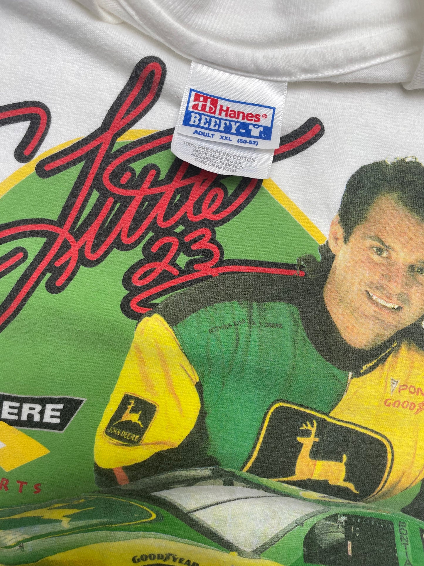 Vintage 1996 NASCAR Chad Little John Deere Racing Tshirt XXLarge