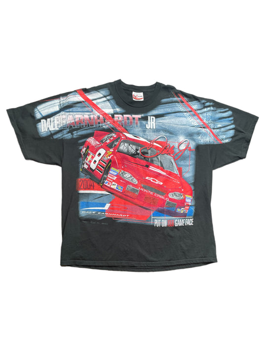 Vintage 90s All Over Print Dale Earnhardt Jr. #8 NASCAR T Shirt XXLarge