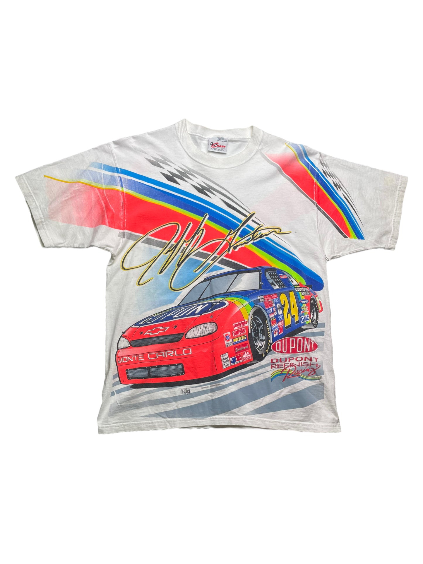 Vintage 1996 NASCAR Jeff Gordon All Over Print Tshirt Large