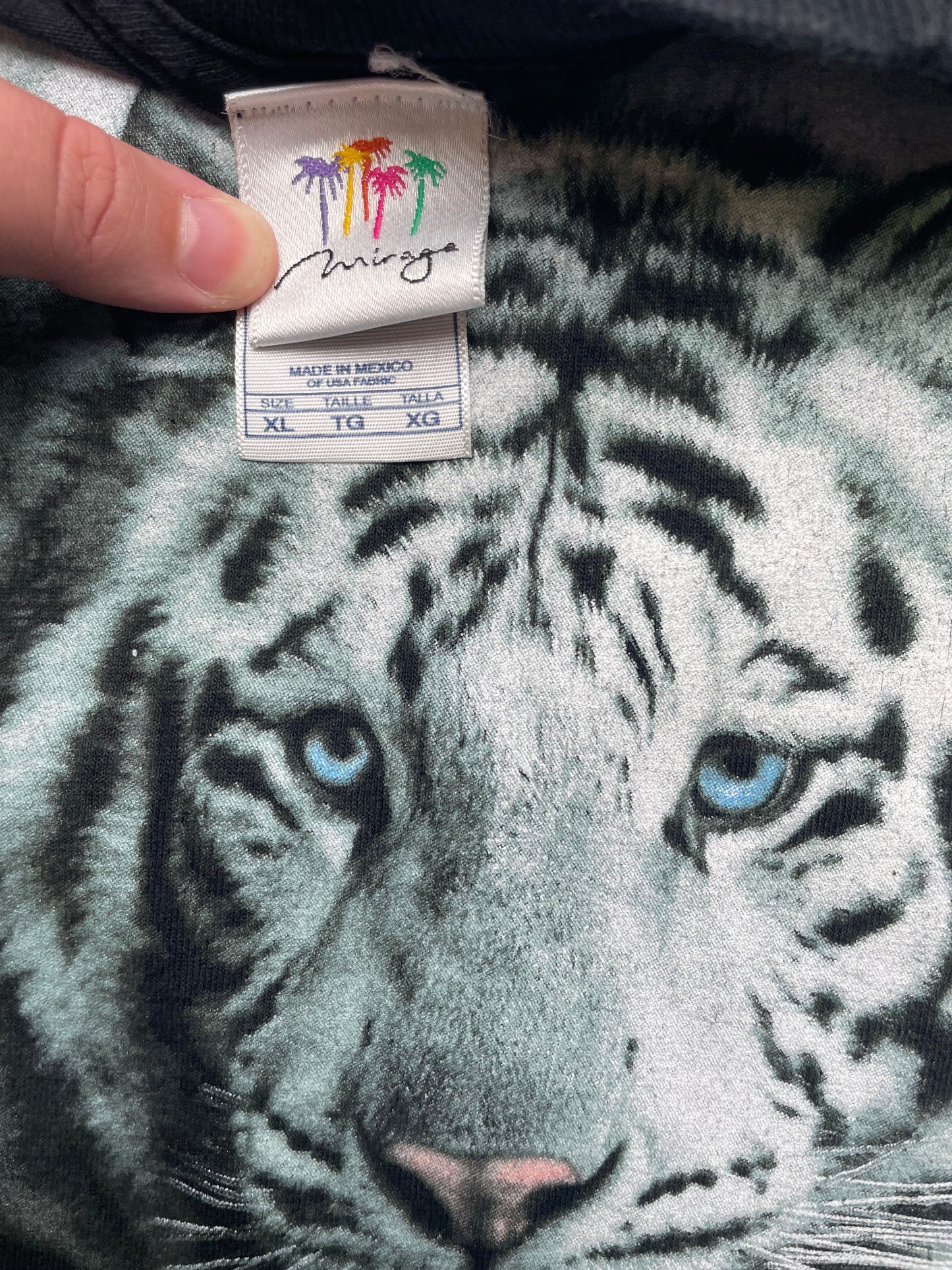 Vintage Y2K Mirage Siegfried & Roy White Tiger Tshirt XLarge