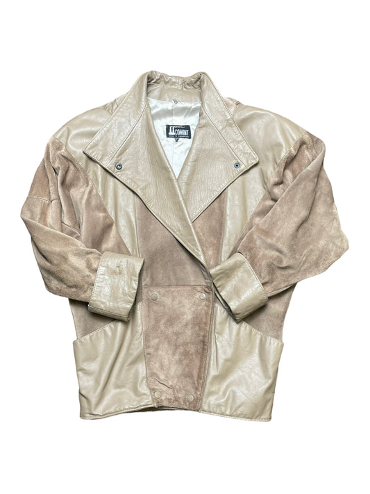Vintage 80s Comint Tan Suede Leather Jacket XLarge
