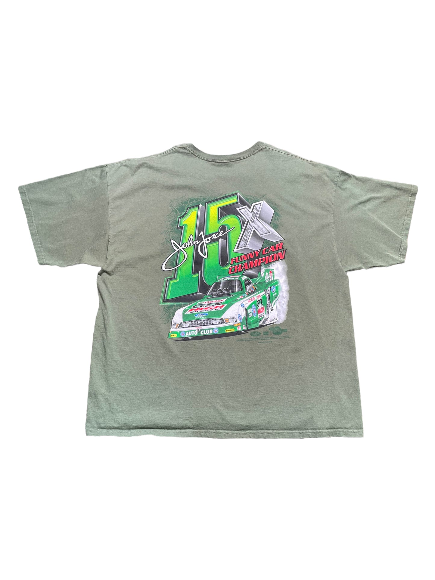 Vintage Y2K John Force Funny Car Champion Tshirt XXXLarge