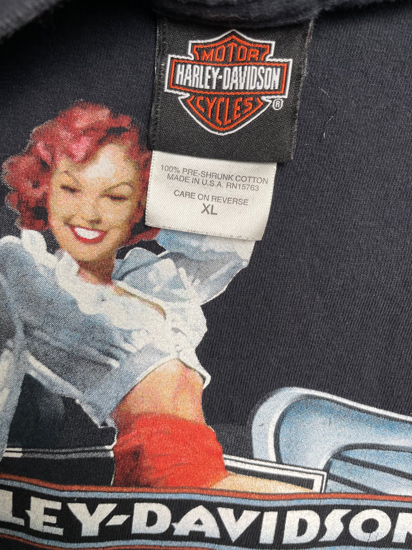 Vintage Y2K Harley Davidson Jackson, Tennessee Pin Up Girl T Shirt XLarge