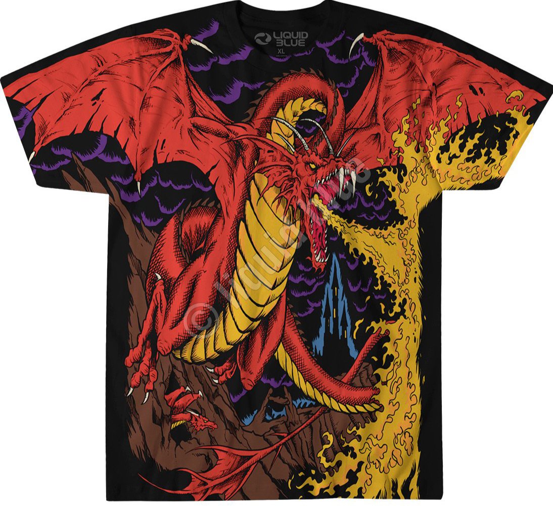 Liquid Blue Dragon All Over Print T-Shirt