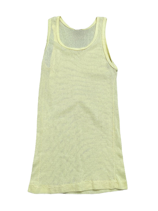 Vintage 80s Yellow Net Tank Style T Shirt Medium