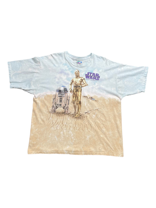 Vintage 1997 Liquid Blue C3PO R2D2 Storm Trooper Star Wars T Shirt XXLarge