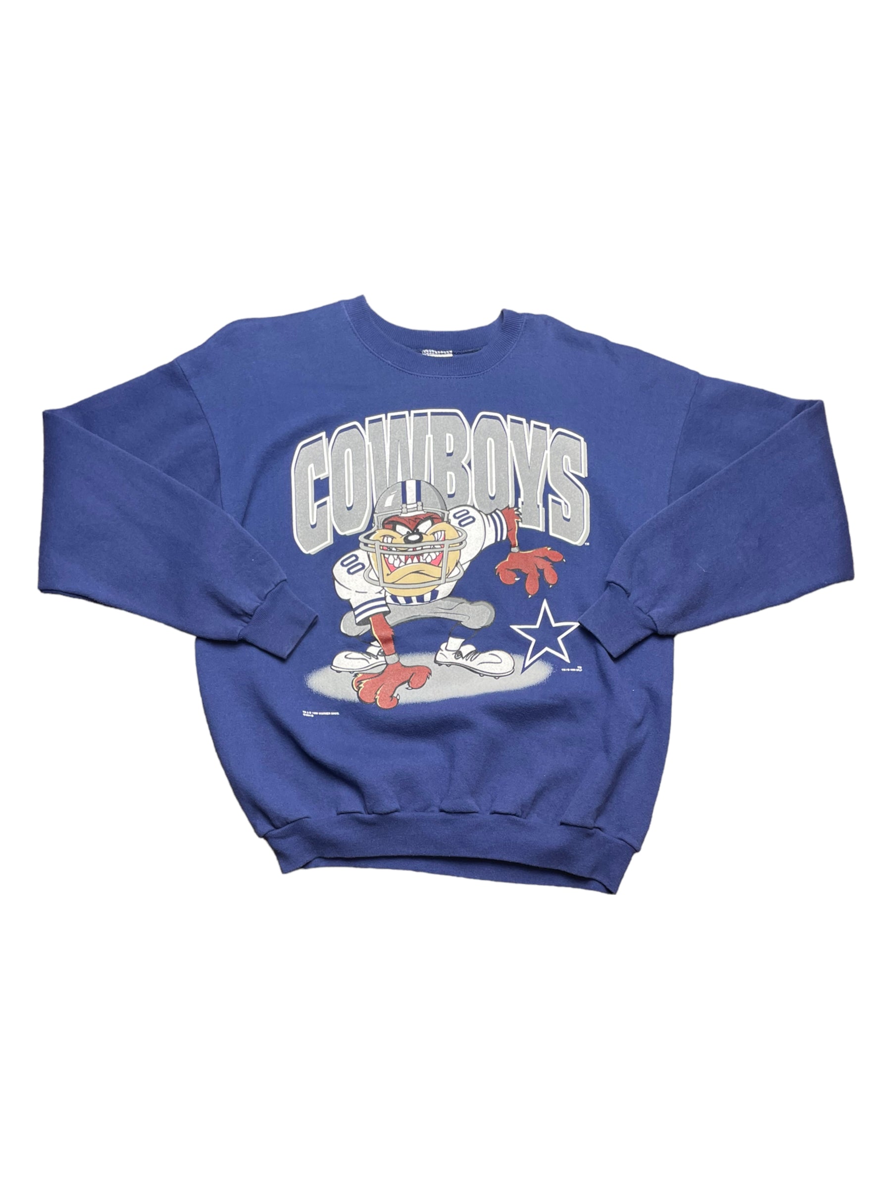 Vintage 1996 Dallas Cowboys NFL Looney Tunes Tasmanian Devil Taz Sweat ...