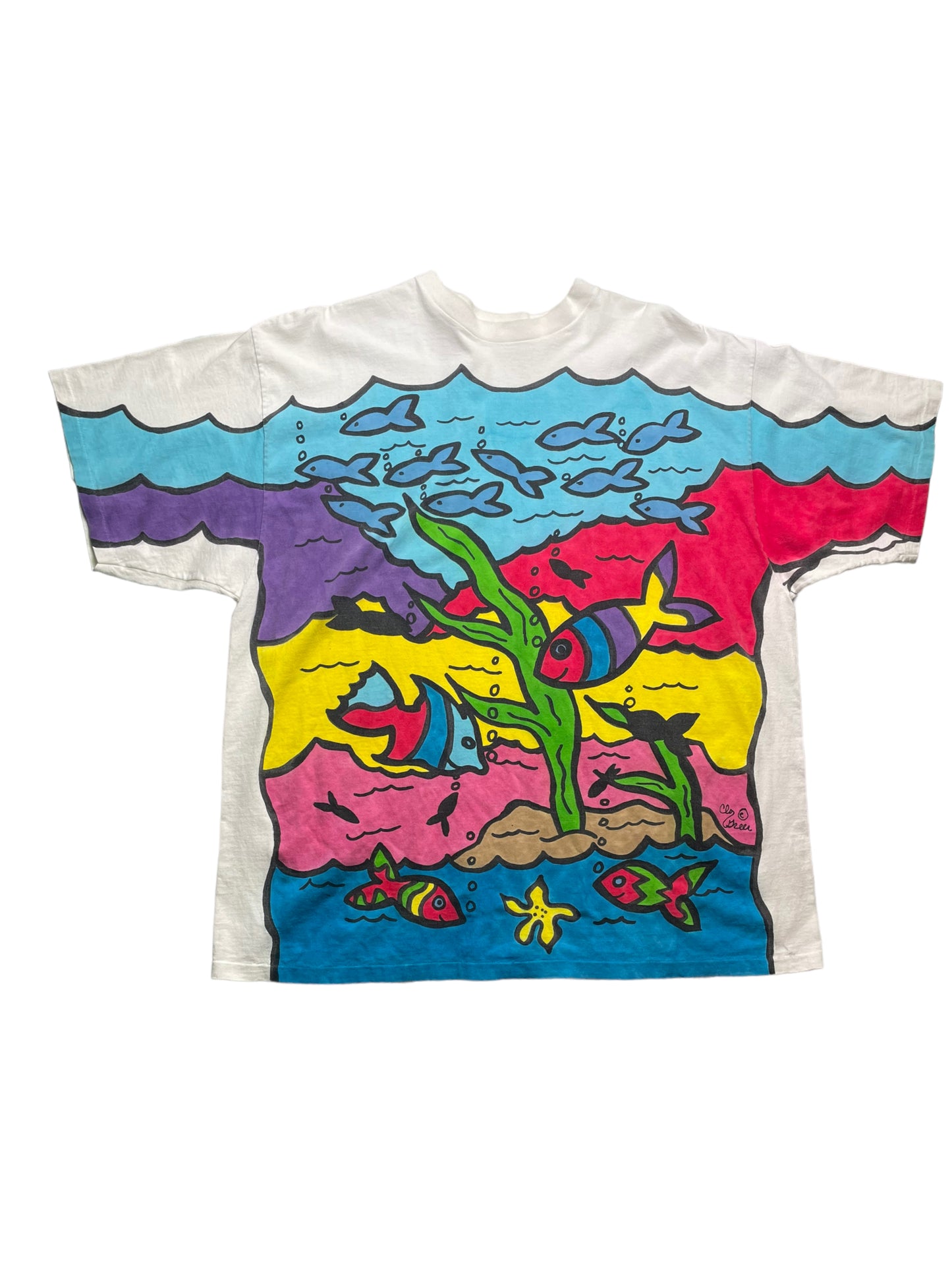 Vintage Single Stitch Under the Ocean Art Tshirt XXL