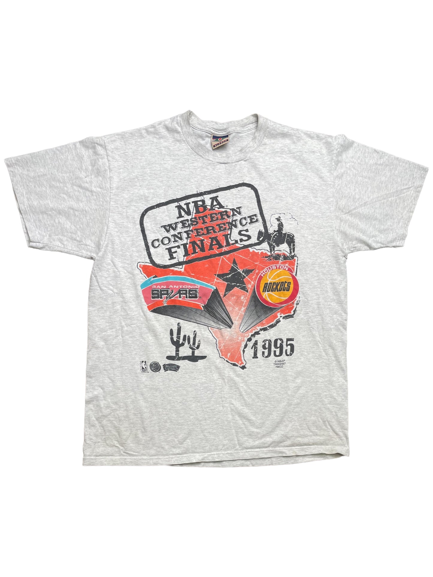 Vintage 1995 Houston Rockets San Antonio Spurs NBA Western Conference Finals T Shirt XLarge