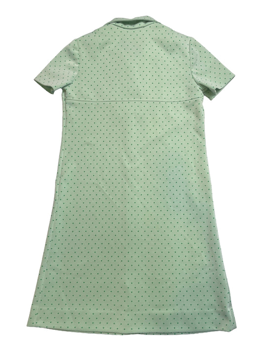 Vintage 60s Mint Green Polkadot Collared Mod Mini Dress