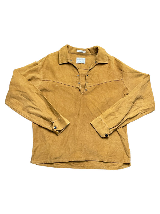 Vintage 60s International Collection by Campus “The Toga” Suede Collared Long Sleeve Shirt Large