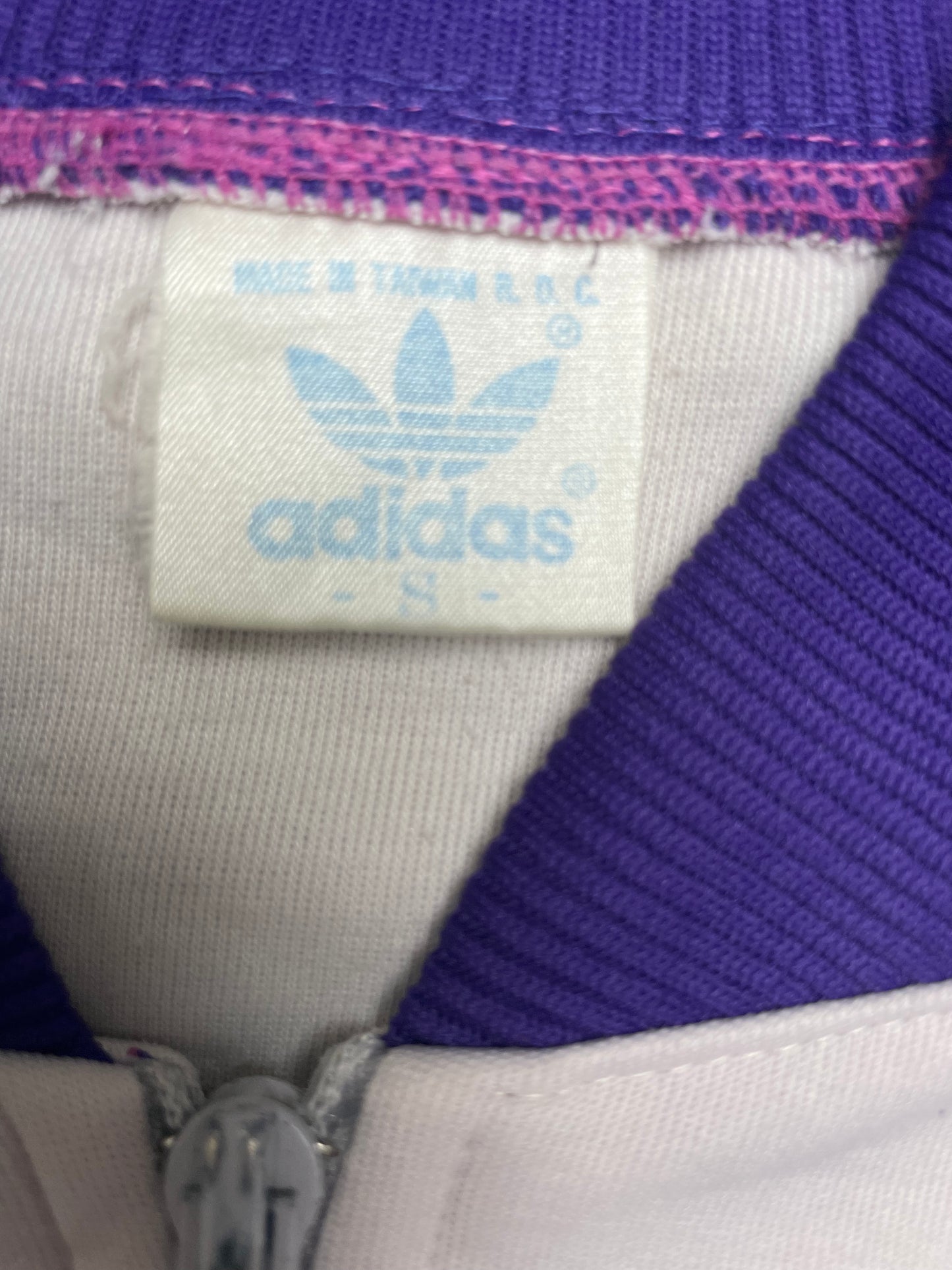 Vintage 80s Purple Adidas Track Jacket Made in Taiwan Small