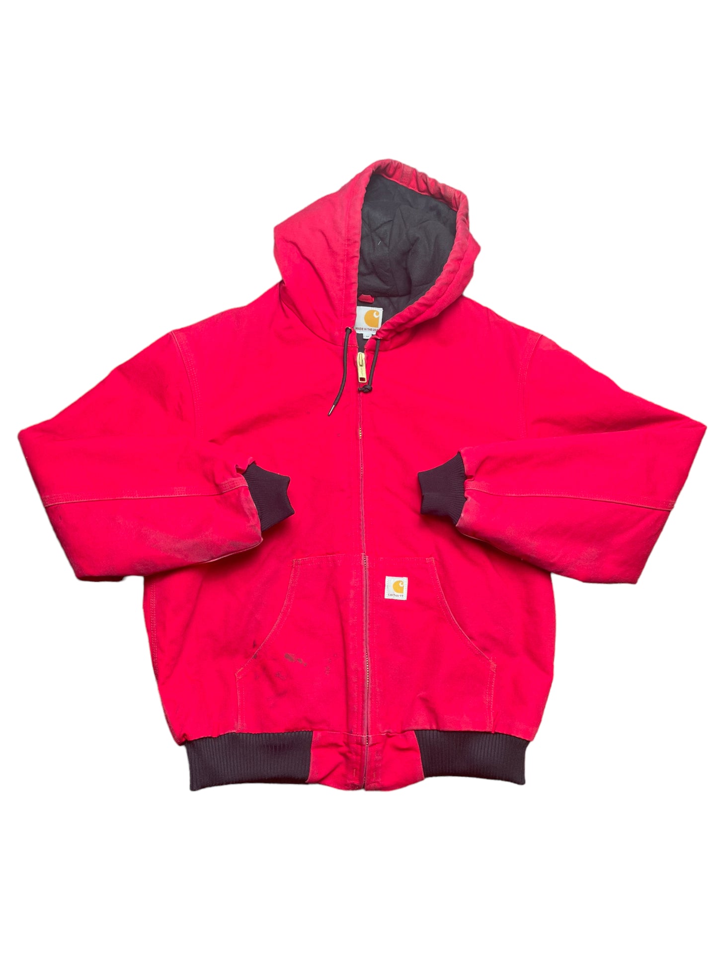 Vintage 90s Red Carhartt Hooded Jacket Medium