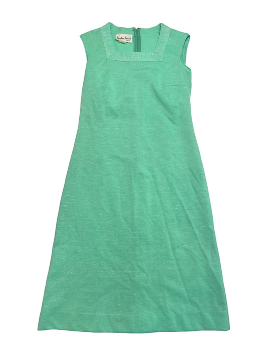 Vintage 70s Bleeker Street Sleeveless Teal Blue Mod Mini Dress