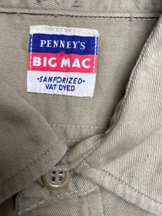 Vintage 50s Penney’s Big Mac Sanforized Work Button Down Shirt Large