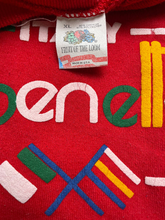 Vintage 90s Italy Benetton Red Sweatshirt XLarge