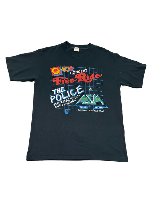 Vintage 1983 The Police Free-Ride Concert Band T Shirt Large