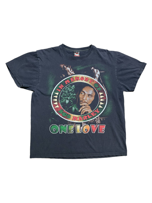 Vintage Y2K In Memory Of Bob Marley One Love T Shirt Large