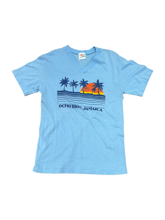 Vintage 80s Ocho Rios, Jamaica V Neck T Shirt Large