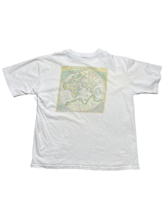 Vintage 80s Banana Republic Map T Shirt XLarge