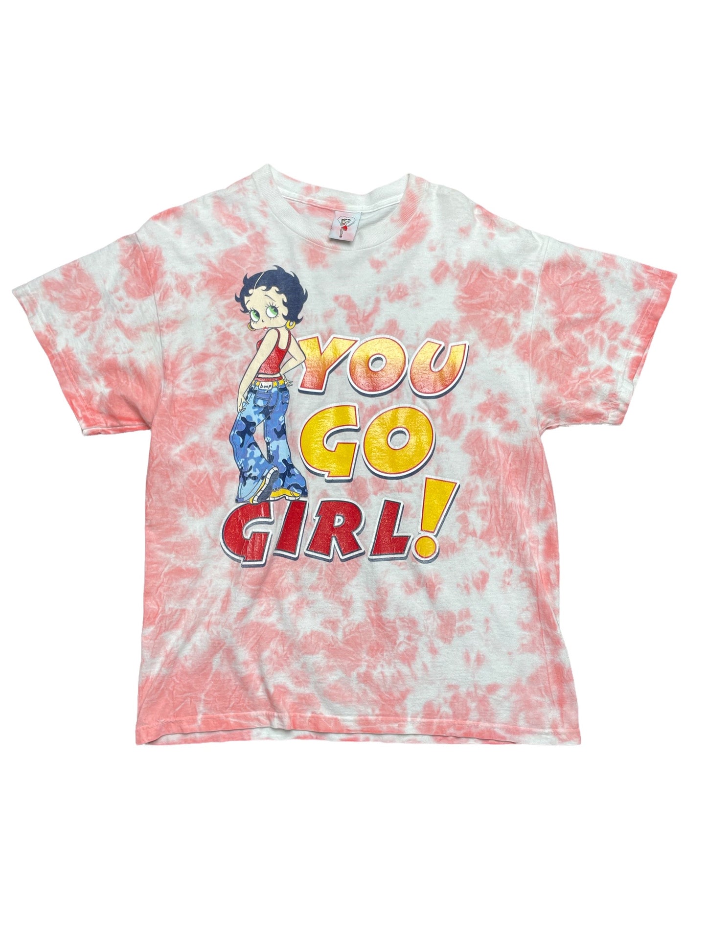 Vintage 2000 You Go Girl! Betty Boop Tie Dye T Shirt Large