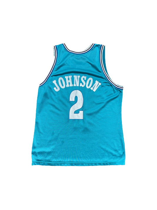 Vintage Charlotte Hornets Larry Johnson #2 NBA Basketball Jersey Large