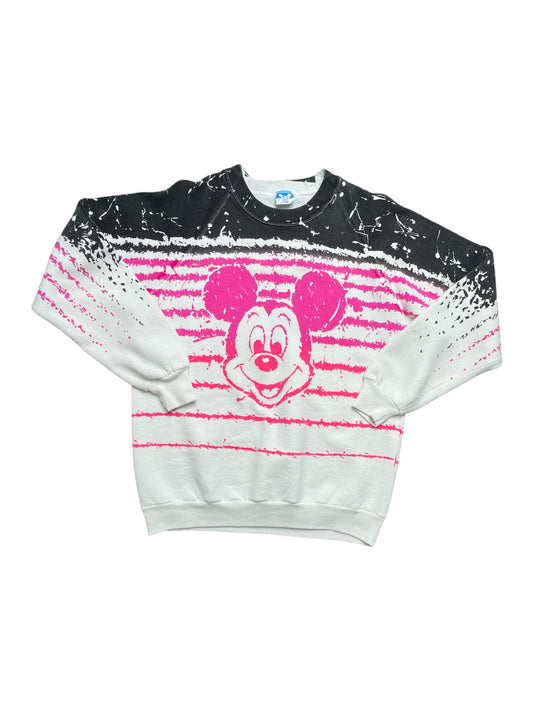 Vintage 90s Mikey Mouse Disney All Over Print Sweatshirt Large