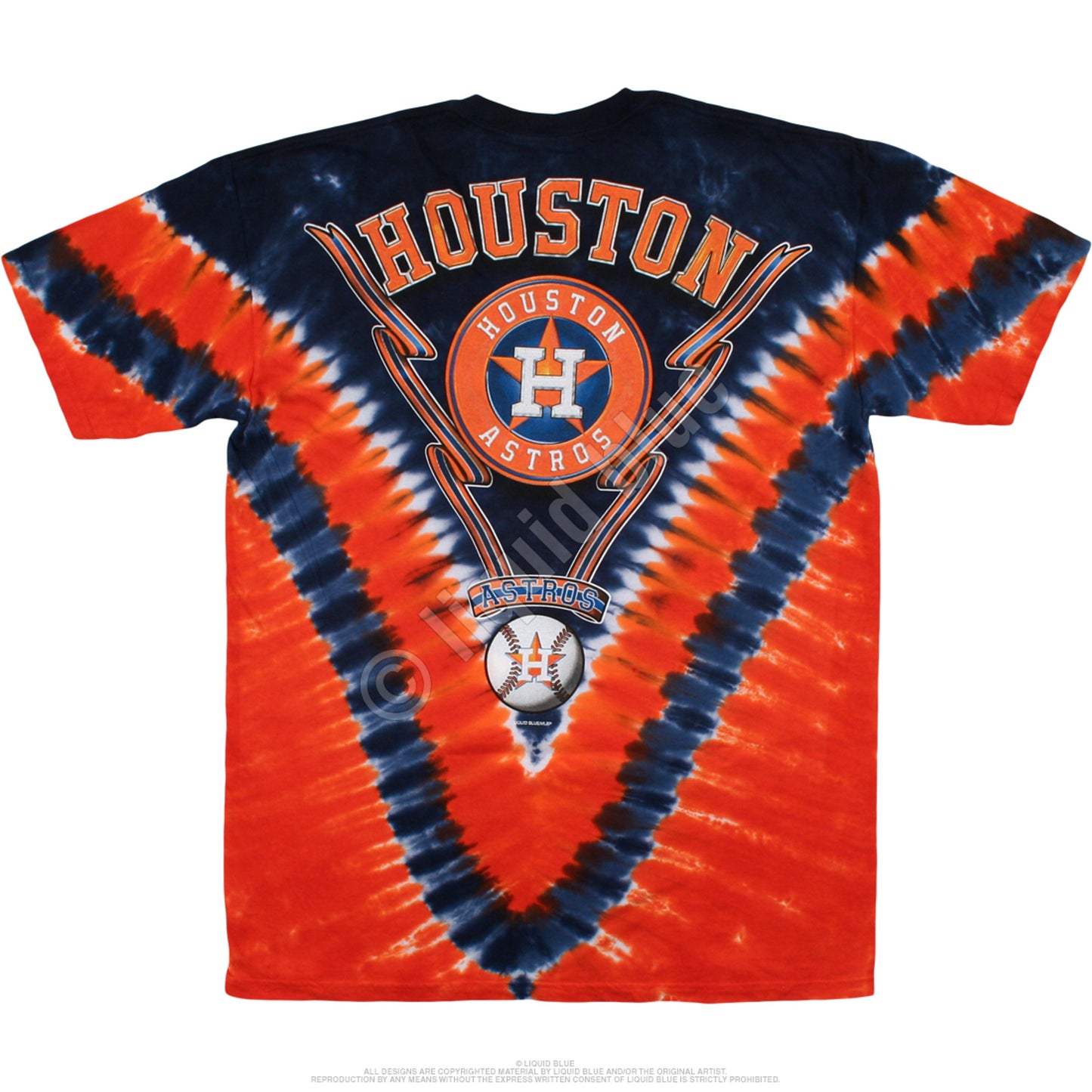 Liquid Blue Houston Astros V Tie-Dye T-Shirt